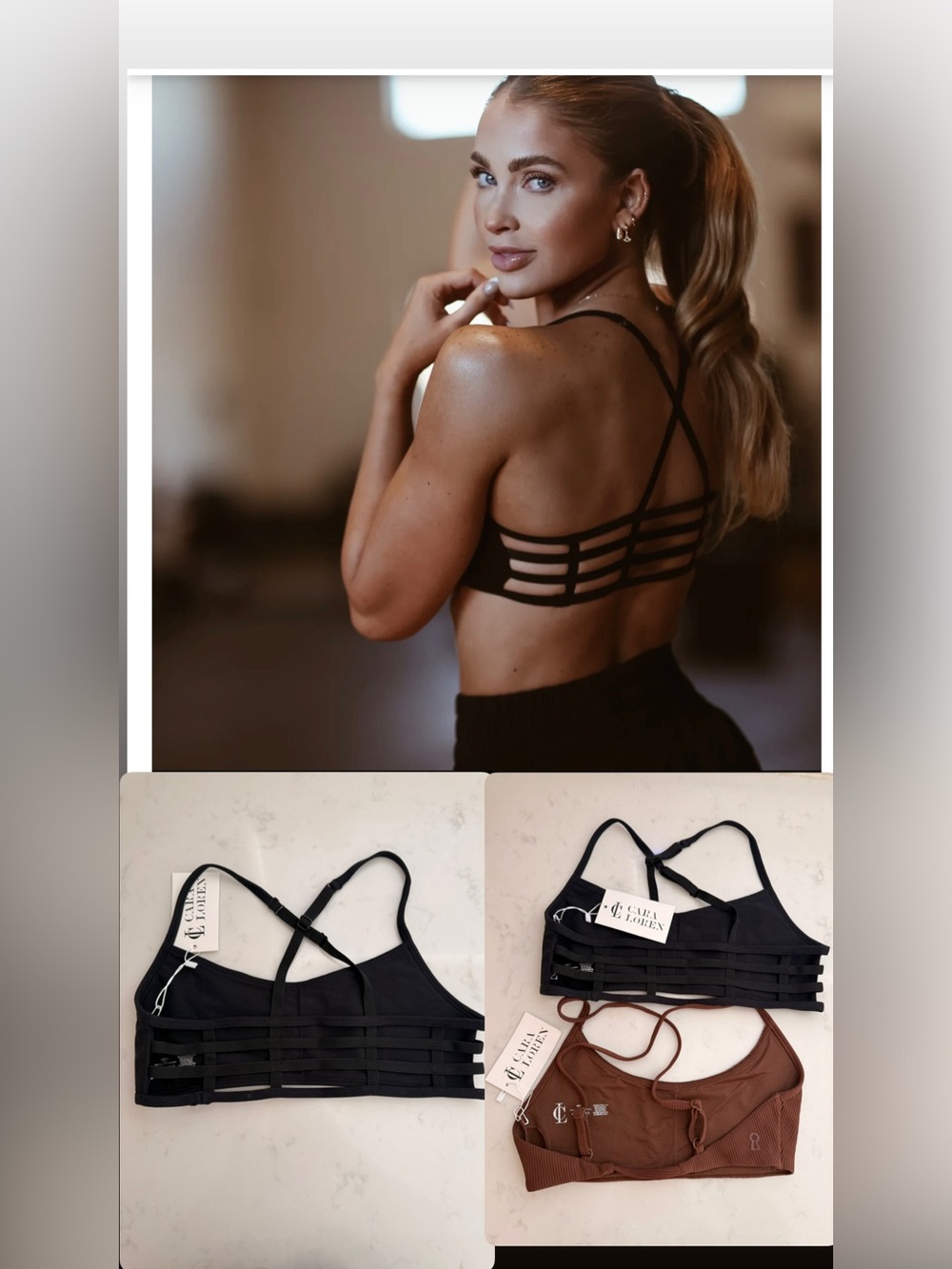 Cara Loren Active strappy cage bra & Cara Loren ribbed sports bra